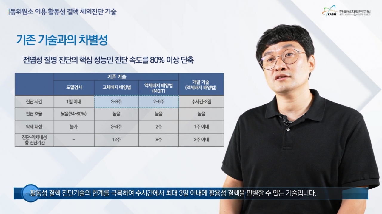 원자력연 연구자의 기술 설명 영상 화면.[한국원자력연구원 제공]
