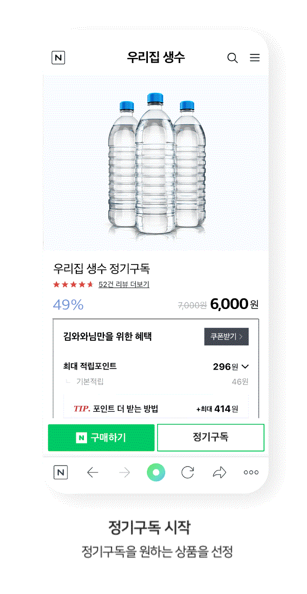 스마트스토어 정기구독 신청 과정 [네이버 제공]