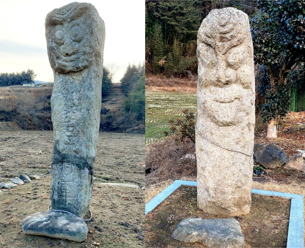 장흥위씨 반계종가 입구의 장승은 나무가 아닌 돌로 만든 석장승이다. [남도일보 서정현 선임기자]