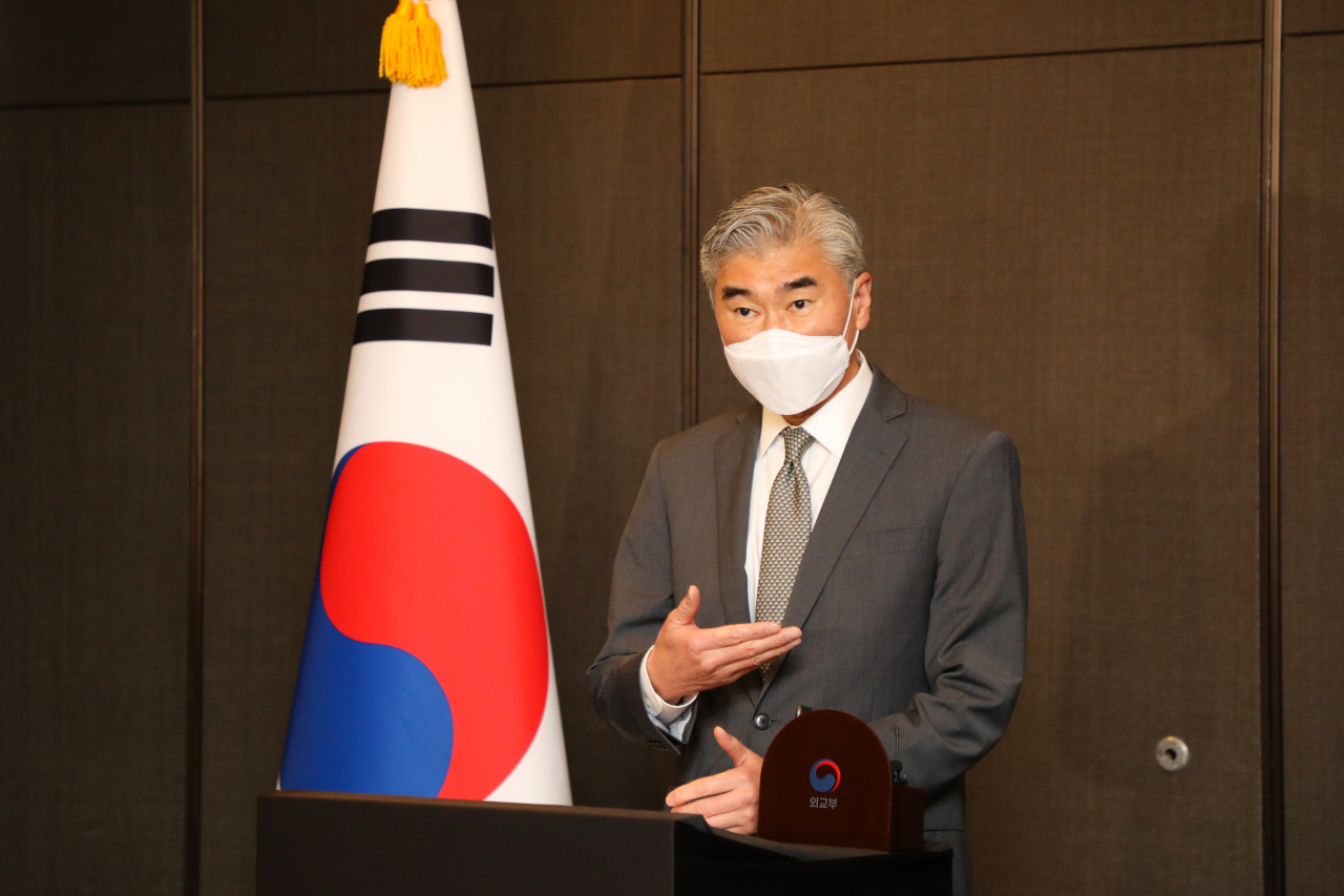 북한이 반발하는 한미연합훈련 기간 한국을 찾아 관심을 모은 성김 미국 대북특별대표가 24일 출국길에 오를 예정이다. 자료사진. [연합]