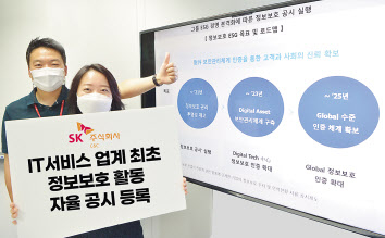SK㈜ C&C는 정보보호산업진흥포털에 ‘2020 정보보호 자율 공시’를 등록했다고 25일 밝혔다. 정보보호 현황을 자율 공시한 것은 IT서비스 업계에서 SK㈜ C&C가 최초다. [SK㈜ C&C 제공]