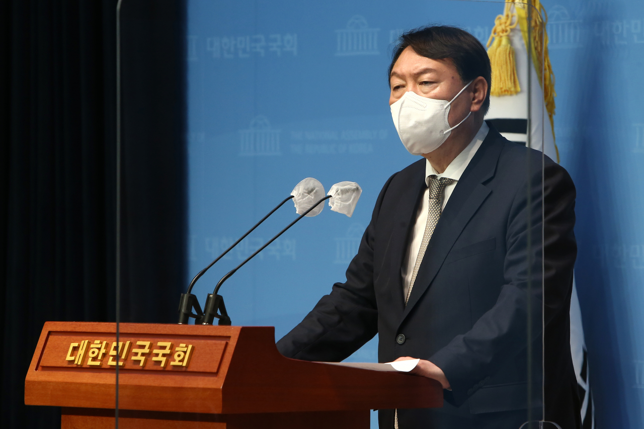 국민의힘 대권주자인 윤석열 전 검찰총장. [연합]