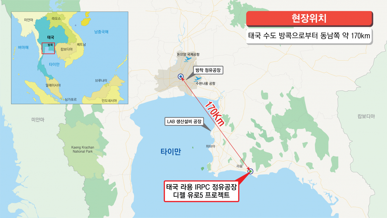 라용 IRPC 프로젝트 위치도.[현대엔지니어링 제공]