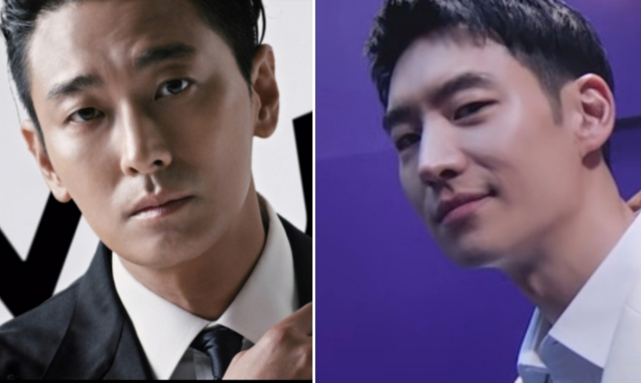 명품 플랫폼 ‘머스트잇’ 광고모델 배우 주지훈(왼쪽)과 ‘트렌비’ 모델 이제훈. [각사 제공]