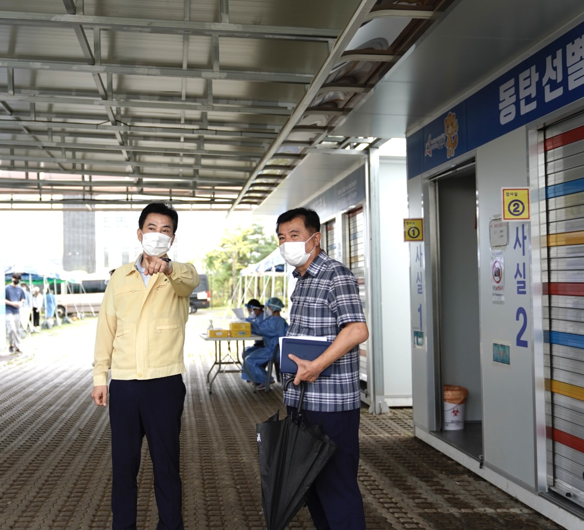 서철모 화성시장이 동탄선별진료소를 방문했다.[화성시 제공]