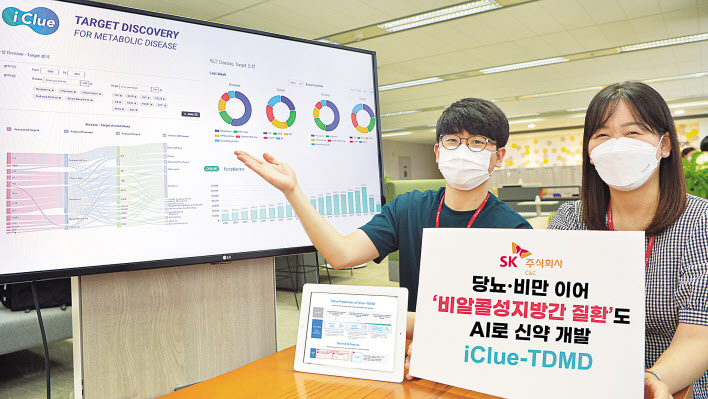 SK㈜ C&C는 가천대 길병원과 함께 공동 개발해 출시했던 대사성질환 신약 개발 타깃 발굴 AI 서비스 ‘아이클루 티디엠디(iClue-Target Discovery for Metabolic Disease)’ 적용 범위를 확대한다고 6일 밝혔다. [SK㈜ C&C 제공]