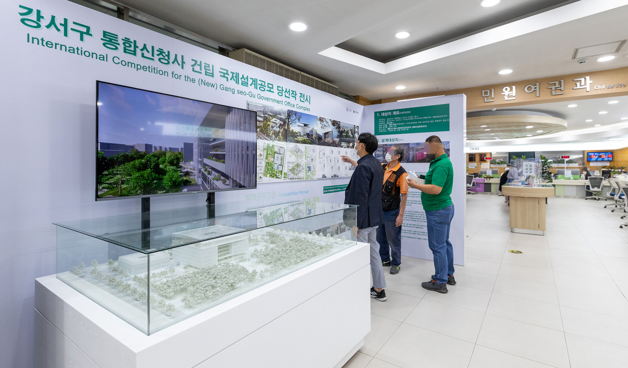 강서구 통합신청사 설계공모 당선작 전시 사진. [강서구 제공]