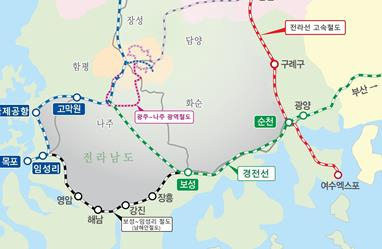 전남 철도망[전남도 제공]