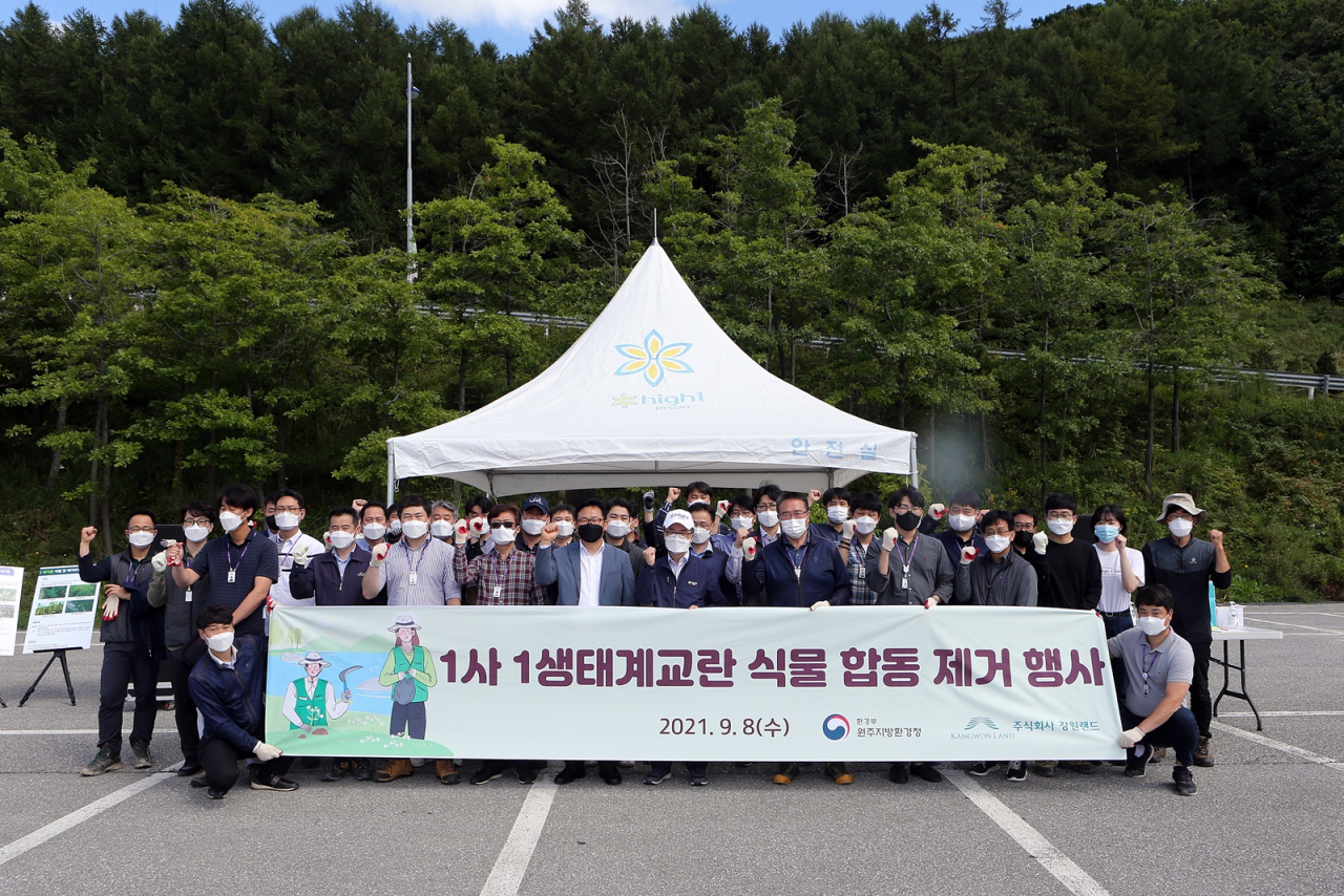 강원랜드, 돼지풀·가시상추 등 생태계 교란식물 제거