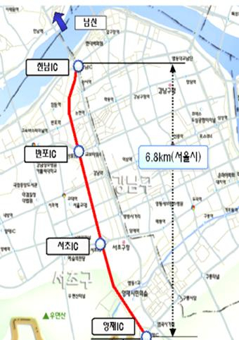 경부고속도로 CCTV 설치 구간. [서울시 제공]