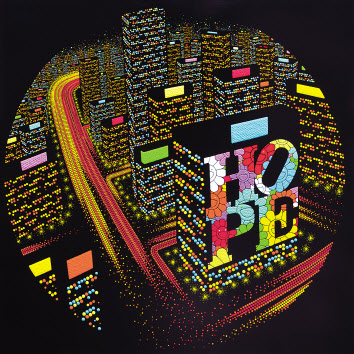 김세한, Dot-city Light, 캔버스에 아크릴