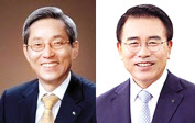 윤종규 KB금융 회장(左), 조용병 신한지주 회장(右)