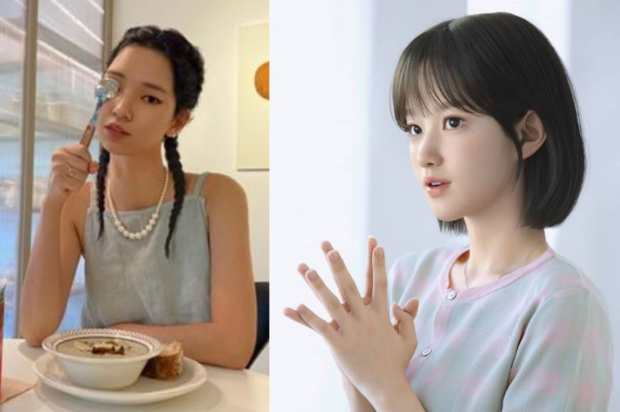 가상 인간 로지(왼쪽)과 한유아 [로지 인스타그램, 한유아 인스타그램 캡처]