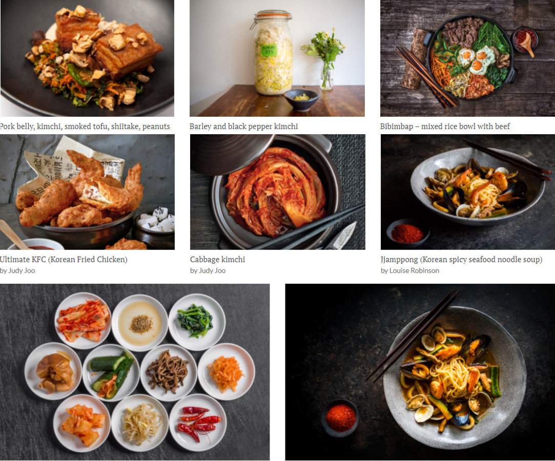 한국의 각종 밑반찬, 응용김치, 비빔밥, 치킨, 김치, 볶음짬뽕도 영국민들에게 널리 소개됐다.