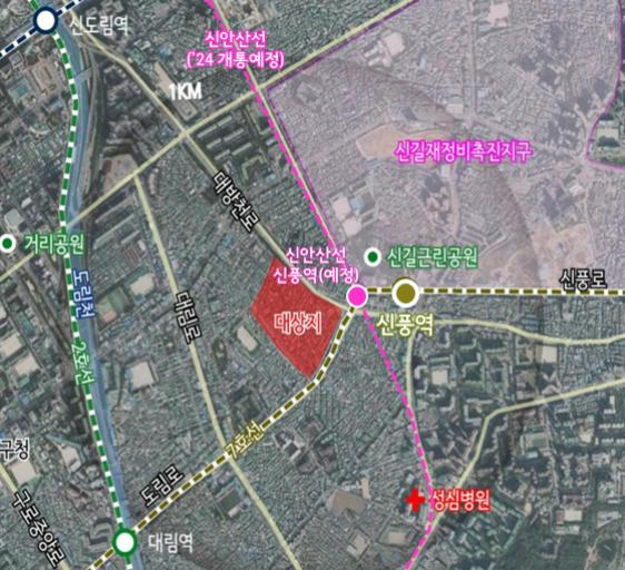 영등포구 신길동 413-8번지 일대 지구단위계획구역 위치도 [서울시 제공]