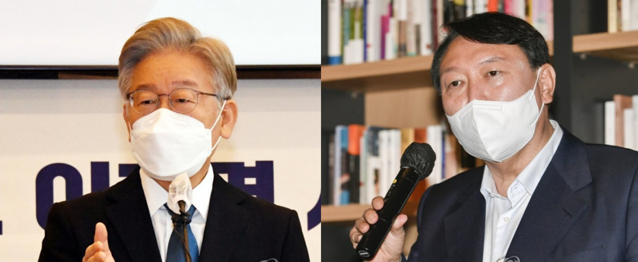 이재명 경기지사(왼쪽)와 윤석열 전 검찰총장[연합]