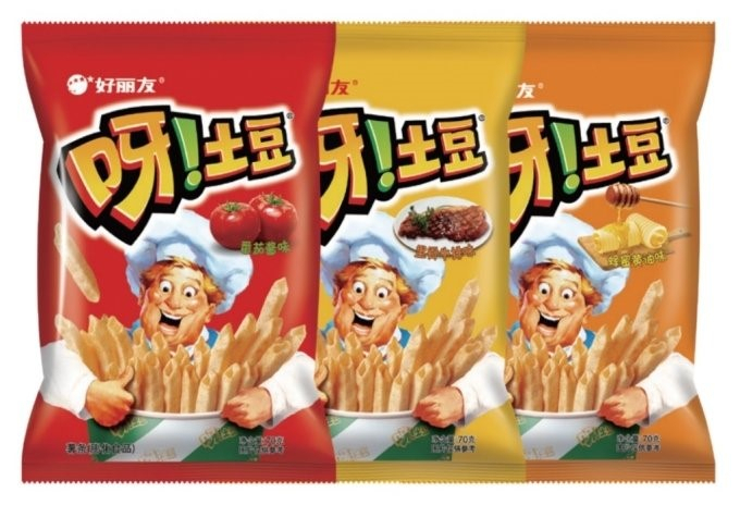 중국 시장에서 판매되는 '오!감자' 제품. [오리온 제공]
