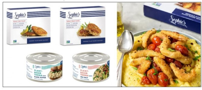Sophie’s Kitchen의 식물 기반 해산물 제품들