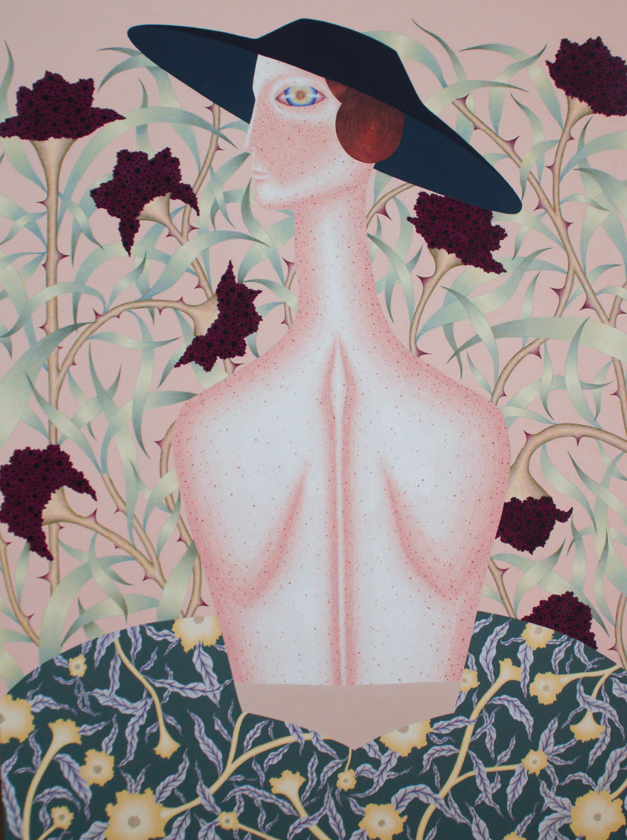 장수지, 소,녀, 장지에 혼합재료, 97&times;130.5cm, 2021
