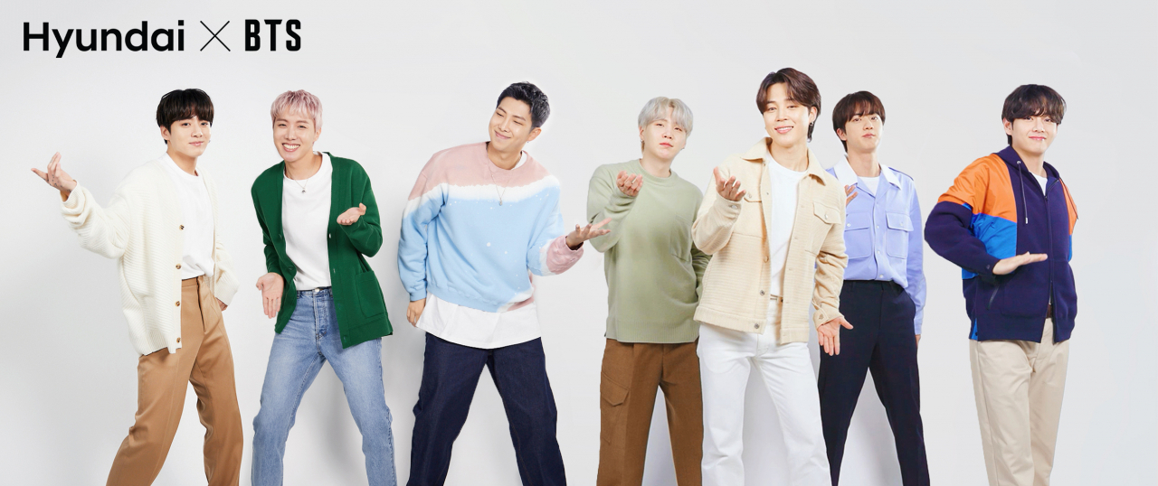 현대차가 방탄소년단과 함께하는 ‘탄소중립’ 디지털 참여형 캠페인을 실시한다. 사진은 ‘익스펙팅젠원’ 캠페인에 참여한 방탄소년단의 모습. [현대차 제공]