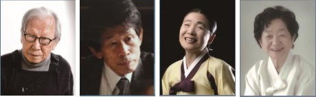 은관 문화훈장이 서훈된 김병기 화백, 김우종 전 교수, 안숙선 명창, 고 유희경 교수(이상 왼쪽부터)