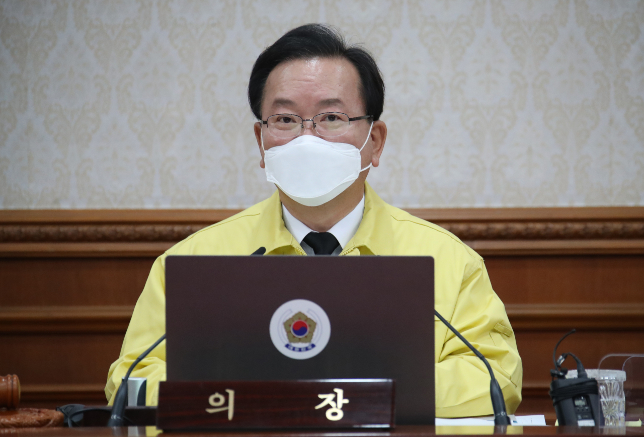 김부겸 국무총리가 27일 정부서울청사에서 열린 을지 국무회의 겸 제46회 국무회의에서 발언하고 있다. 연합뉴스
