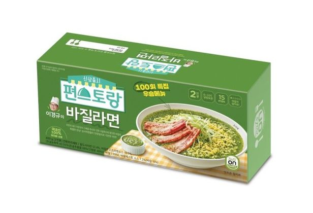 hy가 편스토랑의 이경규의 바질라면을 밀키트로 선보인다.