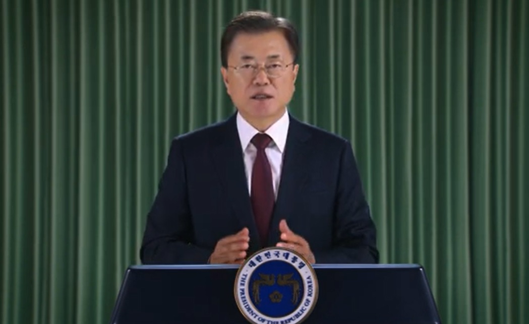 ‘2021년 대한민국 성평등 포럼’ 개막 영상 축사 캡쳐[청와대 제공]
