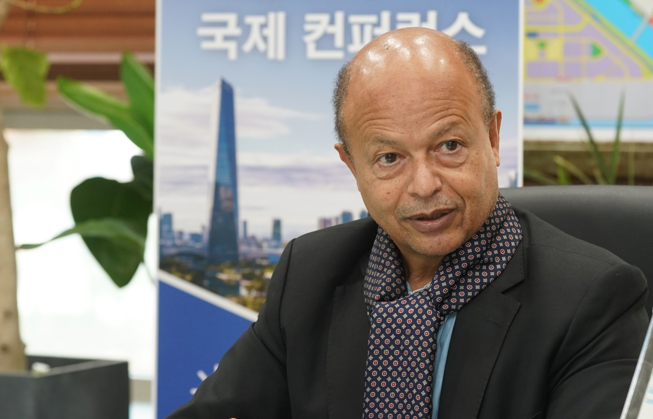 UNESCO Institute for Lifelong Learning Director David Atchoarena speaks in an interview with The Korea Herald at Yeonsu-gu Office on Tuesday.(Yeonsu-gu Office)