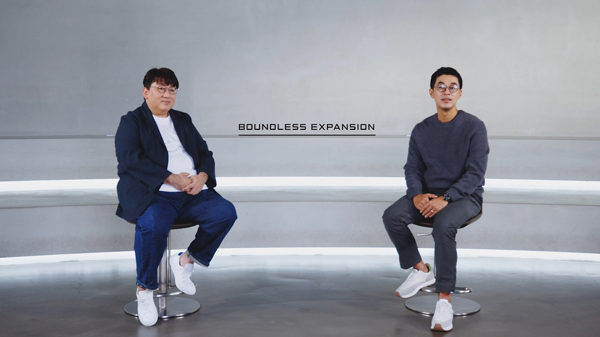 방시혁 의장, 박지원 CEO [하이브 제공]