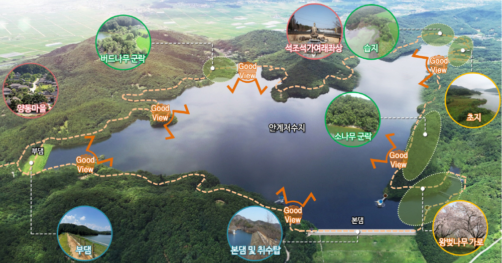 경주 안계댐 둘레길 조성도.[경주시 제공]