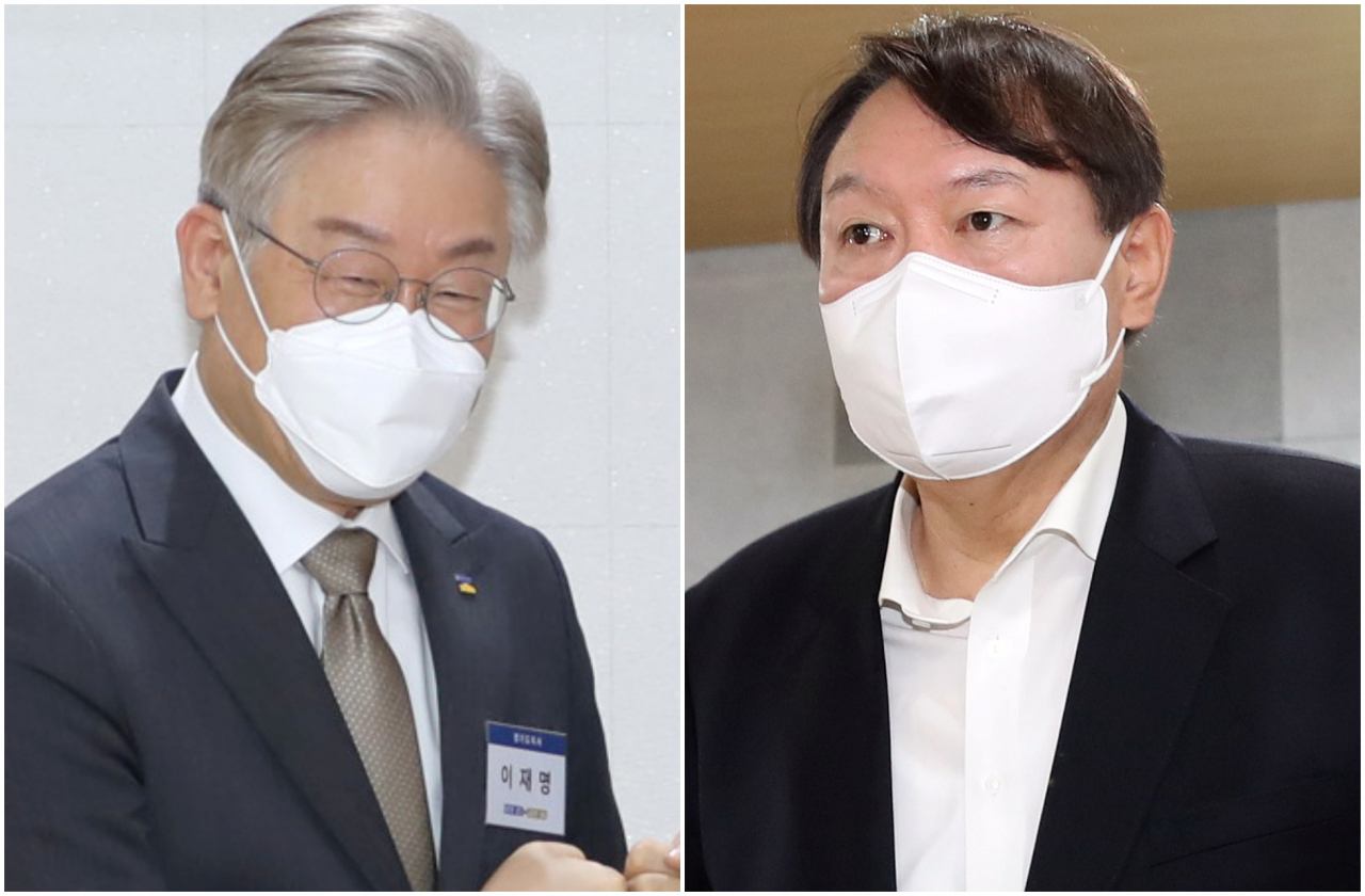 이재명 더불어민주당 후보-윤석열 국민의힘 후보. [연합]