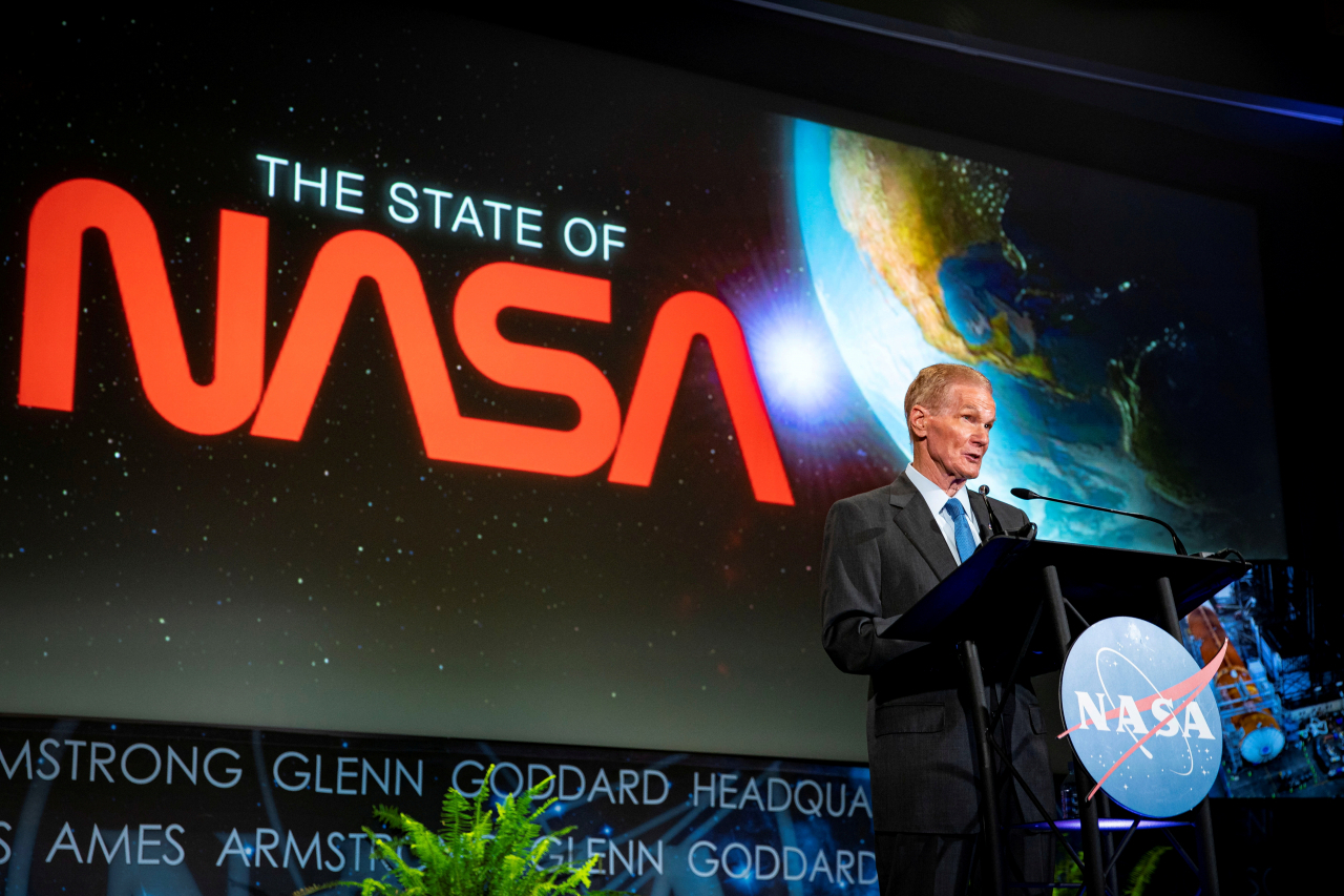 미 워싱턴DC 소재 NASA 본부에서 발언하는 빌 넬슨 미 항공우주국(NASA) 국장. [로이터]