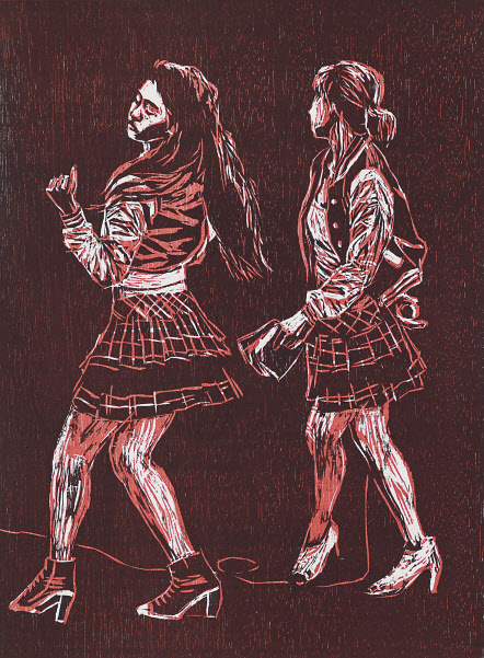 댄서 Dancers, 목판에 각, 34.5&times;25.3, 2020
