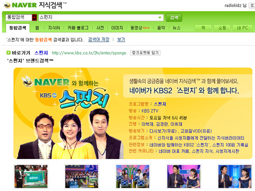 스펀지와 네이버 지식iN은 높은 시너지 효과를 만들며 성공적인 PPL 사례로 꼽힌다 [네이버 검색 화면 캡처]