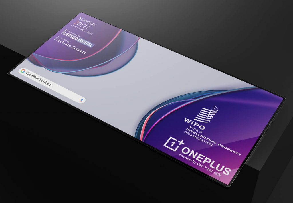 중국 스마트폰 제조사 원플러스(OnePLUS)의 듀얼 폴더블폰 예상 이미지. [렛츠고디지털 캡처]