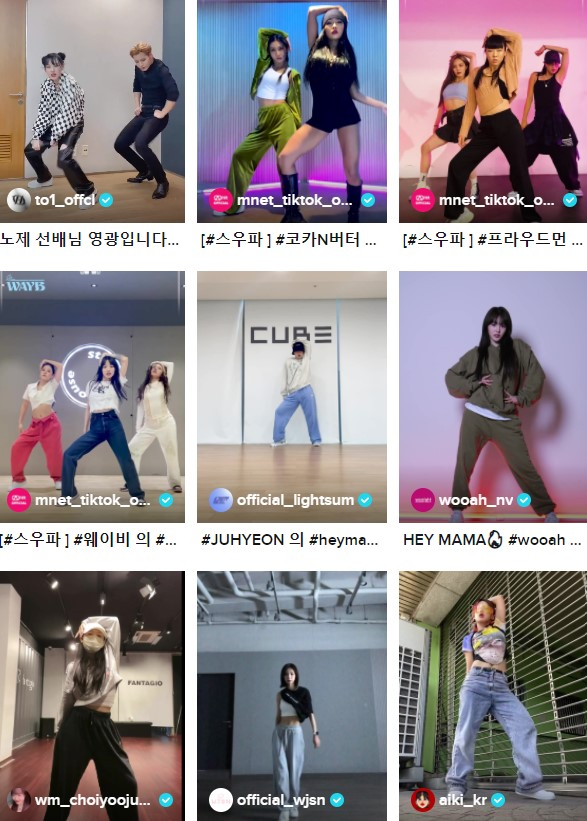 케이블 채널 엠넷에서 방영, 올 하반기를 강타한 ‘스트릿 우먼 파이터’의 리더 계급 미션으로 인기를 모은 ‘헤이 마마(Hey Mama)’ 챌린지 [틱톡 제공]