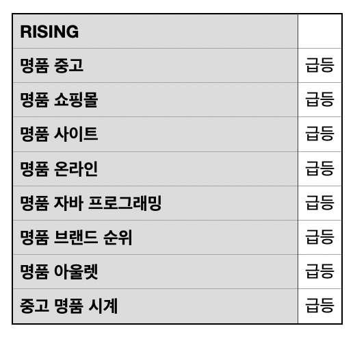 24일 구글 트렌드 '명품' 관련 검색어 /이정아 기자