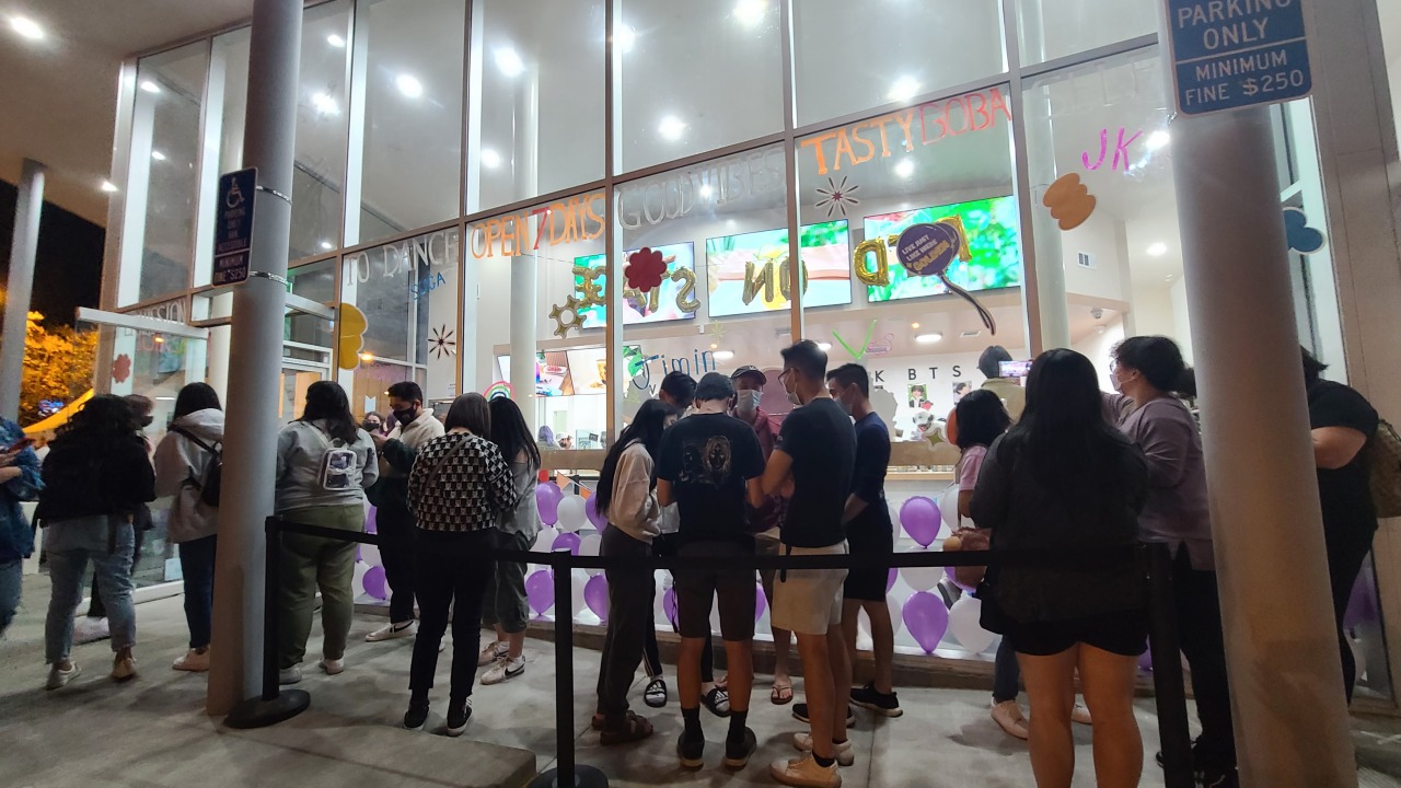 A “Permission to Dance” cup-sleeve event takes place at Xing Fu Tang in Alhambra, California, Friday.