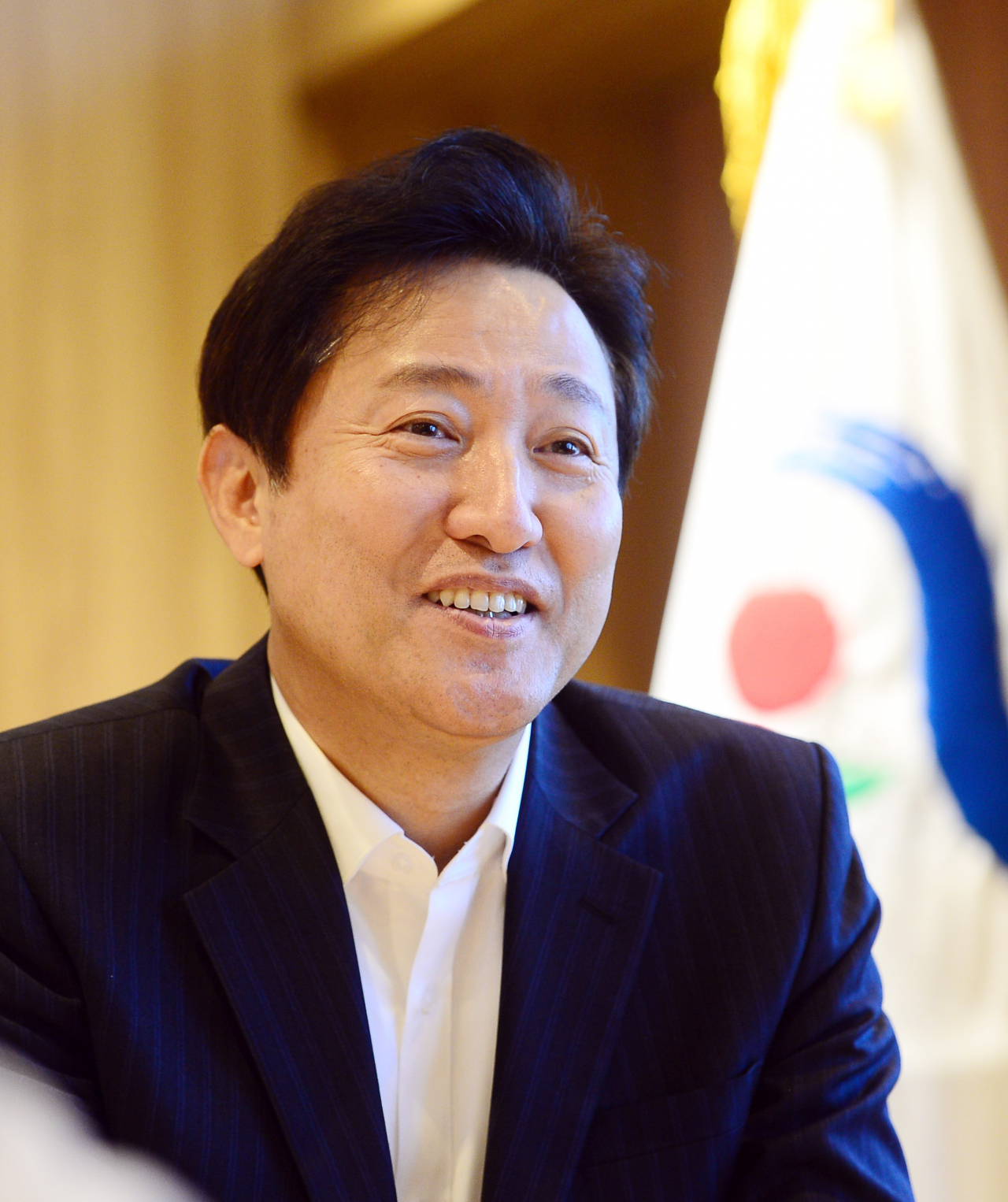 오세훈 서울시장이 25일 오전 서울시청 시장 집무실에서 본지와 인터뷰를 하고 있다. 이상섭 기자/babtong@heraldcorp.com