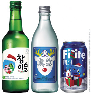 하이트진로가 최근 출시한 크리스마스 에디션 제품. [하이트진로 제공]