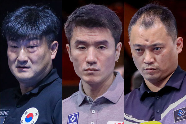 예선 3라운드에서 한조에 편성된 이충복 강자인 정승일(이상 왼쪽부터). [파이브앤식스 제공]