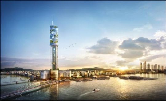 지난 2019년 1월 공개된 부산롯데타워 조감도. [부산시 제공]