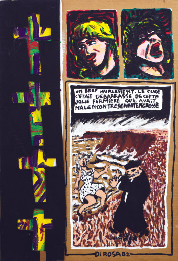 에르베 디 로사, Untitled, 122.8&times;82.5cm, 골판지에 아크릴, 1982