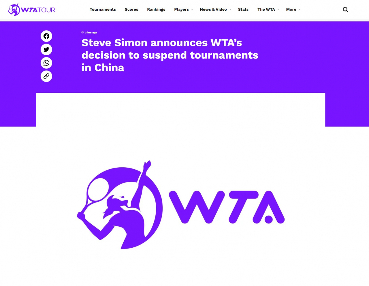 WTA 홈페이지