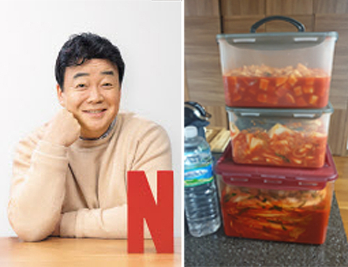 백종원 ㈜더본코리아 대표(왼쪽)가 환자용 김치를 만들어 전달한 미담이 화제다. [온라인 커뮤니티 캡처]