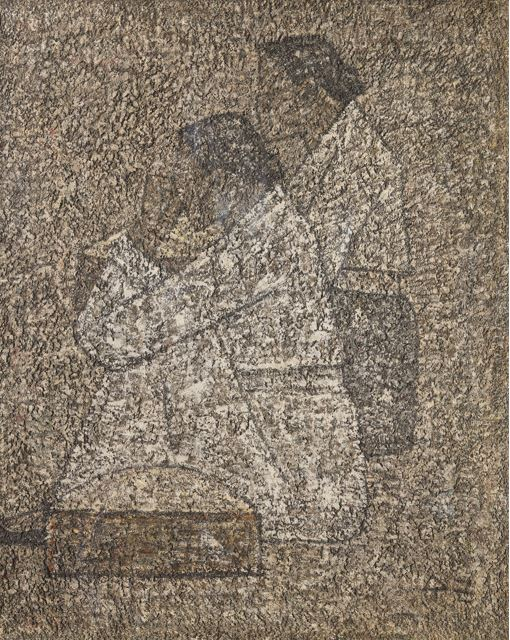 박수근, ‘쉬고있는 여인’, 1959, 캔버스에 유채, 65.1x53cm, 개인소장 [국립현대미술관 제공]