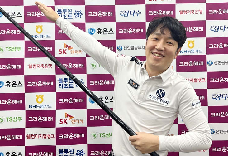 한 이닝 15점 득점으로 ‘퍼펙트 큐’를 달성한 오성욱, [PBA 제공]
