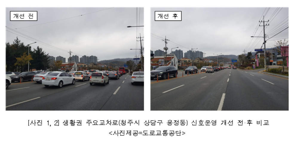 생활권 주요교차로 교통환경 개선 전후 비교 사진 [도로교통공단 제공]