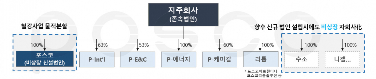 포스코의 지주회사 체제. [포스코 자료]